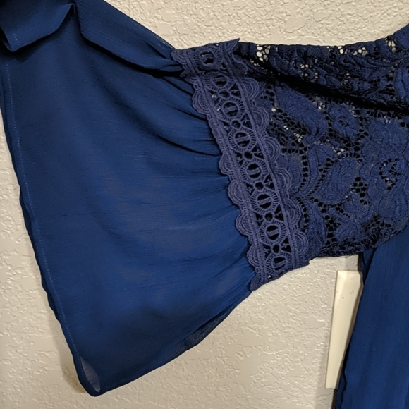 Navy peasant top - Picture 4 of 6